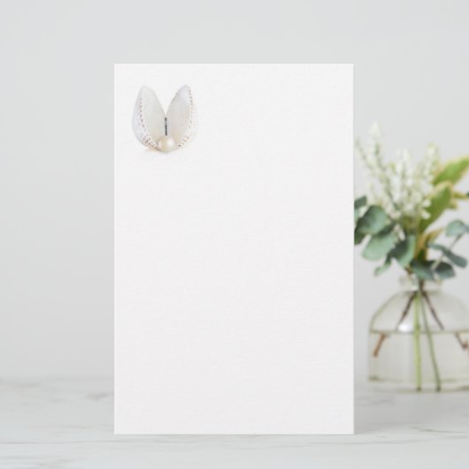 Pearl en seashell briefpapier (Staand voorkant)