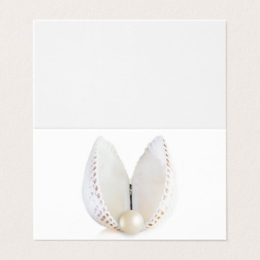 Pearl en seashell visitekaartje (Buitenkant ongevouwen)