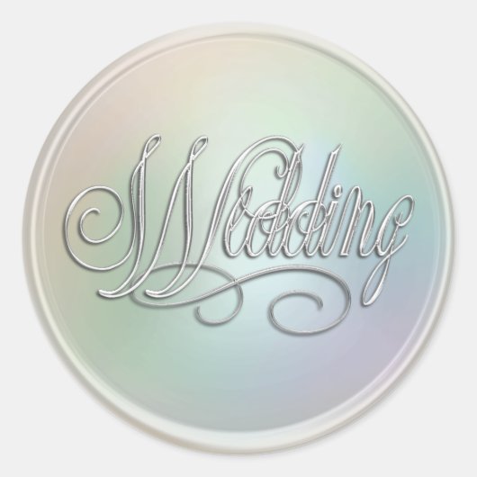 Pearl en Silver Wedding Envelope Seal Ronde Sticker (Voorkant)