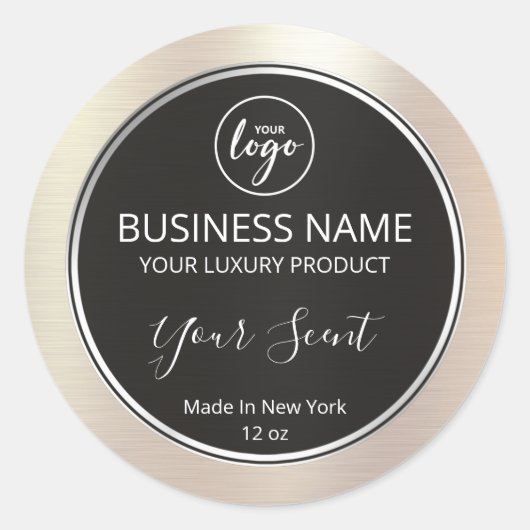 Pearl- en zilverkaarsetiketten ronde sticker (Voorkant)