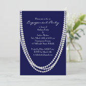 Pearl Engagement Party - blue - uitnodiging van 19 (Staand voorkant)