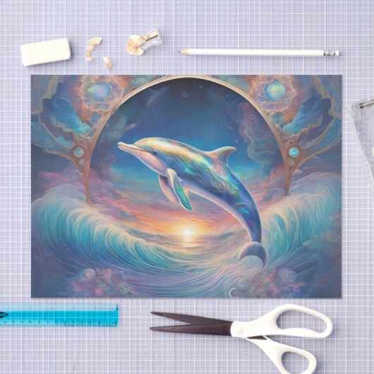 Pearl Essence Dolphin Decoupage Tissue Tissuepapier (Craft)