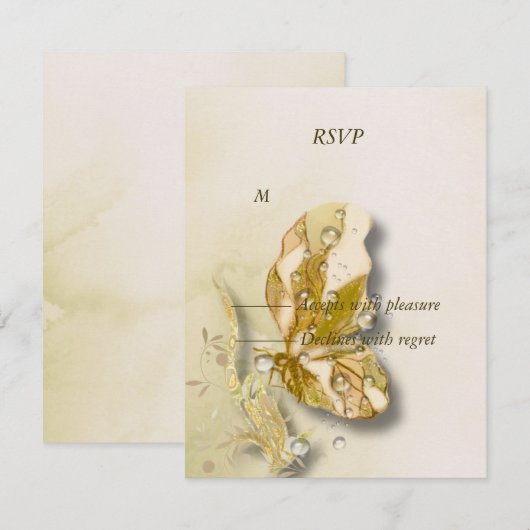 Pearl fantasy Art RSVP Kaartje (Voorkant / Achterkant)