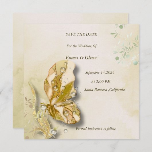 Pearl fantasy Art Save The Date (Voorkant / Achterkant)