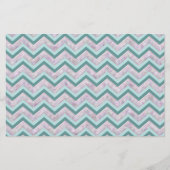 Pearl Floral Blauwgroen ZigZag Pattern Briefpapier (Voorkant)