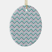 Pearl Floral Blauwgroen ZigZag Pattern Keramisch Ornament (Rechts)