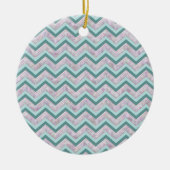 Pearl Floral Blauwgroen ZigZag Pattern Keramisch Ornament (Voorkant)