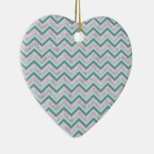 Pearl Floral Blauwgroen ZigZag Pattern Keramisch Ornament (Rechts)