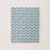 Pearl Floral Blauwgroen ZigZag Pattern Legpuzzel (Verticaal)