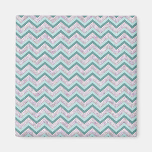 Pearl Floral Blauwgroen ZigZag Pattern Magneet