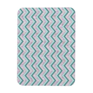 Pearl Floral Blauwgroen ZigZag Pattern Magneet