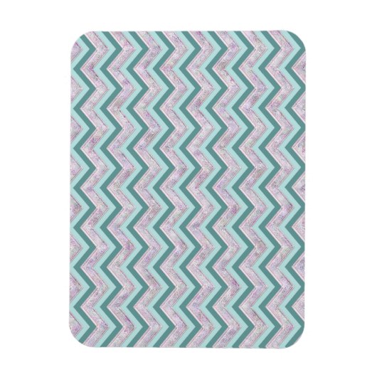 Pearl Floral Blauwgroen ZigZag Pattern Magneet (Verticaal)