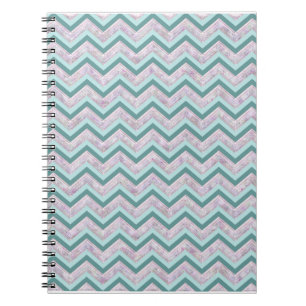 Pearl Floral Blauwgroen ZigZag Pattern Notitieboek
