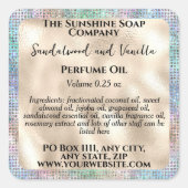 Pearl Folie Holographic Glitter Roller Flesetiket Vierkante Sticker (Voorkant)