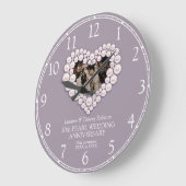 Pearl foto heart 30th wedding verjaarary numbers grote klok (Hoek)