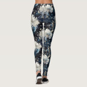 Pearl Galaxy Floral Navy Blauw Patroon Leggings (Achterkant)