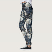 Pearl Galaxy Floral Navy Blauw Patroon Leggings (Links)
