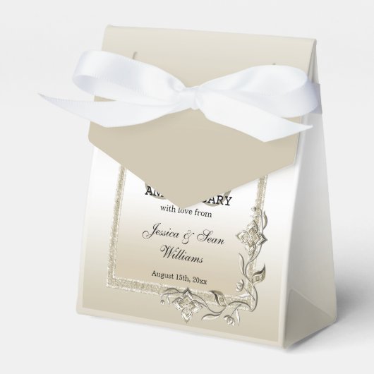 Pearl Gem en Glitter 30th Wedding Jubileum Bedankdoosjes (Voorkant Zijde)