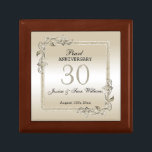 Pearl Gem en Glitter 30th Wedding Jubileum Cadeaudoosje<br><div class="desc">Glamoureus en elegant poot 30th Pearl Wedding Jubileum cadeau box met stijlvolle parelstenen siersieraden, hoekversieringen en bijbehorend gekleurd glitter border lijst. Een romantisch ontwerp voor je viering. Alle tekst-, lettertype- en lettertypekleur kan volledig worden aangepast om aan uw vereisten te voldoen. Als je je product wilt aanpassen, kun je contact...</div>