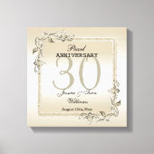 Pearl Gem en Glitter 30th Wedding Jubileum Canvas Afdruk (Voorkant)