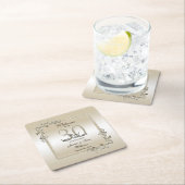 Pearl Gem en Glitter 30th Wedding Jubileum Kartonnen Onderzetters (Insitu)