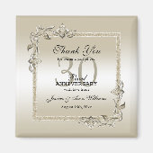 Pearl Gem en Glitter 30th Wedding Jubileum Magneet (Voorkant)