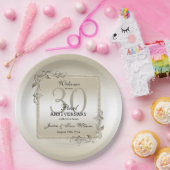 Pearl Gem en Glitter 30th Wedding Jubileum Papieren Bordje (Feest)