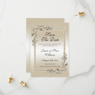 Pearl Gem en Glitter 30th Wedding Jubileum Save The Date