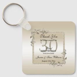Pearl Gem en Glitter 30th Wedding Jubileum Sleutelhanger