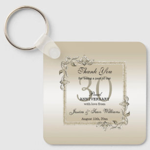 Pearl Gem en Glitter 30th Wedding Jubileum Sleutelhanger