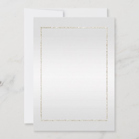 Pearl Gem & Glitter & Platinum 1ste bruiloft Kaart (Achterkant)