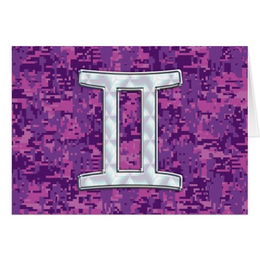 Pearl Gemini Zodiac Symbol op Digital Camouflage (Voorkant Horizontaal)