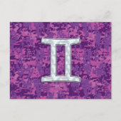 Pearl Gemini Zodiac Symbol op Digital Camouflage Briefkaart (Voorkant)