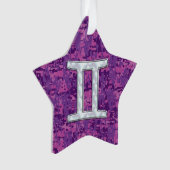 Pearl Gemini Zodiac Symbol op Digital Camouflage Ornament (voorkant)