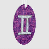 Pearl Gemini Zodiac Symbol op Digital Camouflage Ornament (voorkant)
