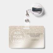 pearl glitter iory ombre logo foto badge (Achterkant met uittrekbare clip)