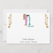 Pearl & Gold Jewels met Aquarius Zodiac Sign Notitiekaartje (Voorkant)