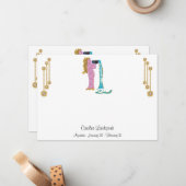 Pearl & Gold Jewels met Aquarius Zodiac Sign Notitiekaartje (Voorkant / Achterkant in situ)