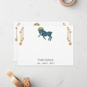 Pearl & Gold Jewels met Aries Zodiac Sign Notitiekaartje (Voorkant / Achterkant in situ)