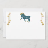 Pearl & Gold Jewels met Aries Zodiac Sign Notitiekaartje (Achterkant)