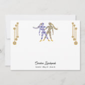 Pearl & Gold Jewels met Gemini Zodiac Sign Notitiekaartje (Voorkant)