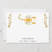 Pearl & Gold Jewels met Scorpio Zodiac Sign Notitiekaartje (Voorkant)