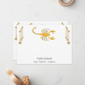 Pearl & Gold Jewels met Scorpio Zodiac Sign Notitiekaartje (Voorkant / Achterkant in situ)