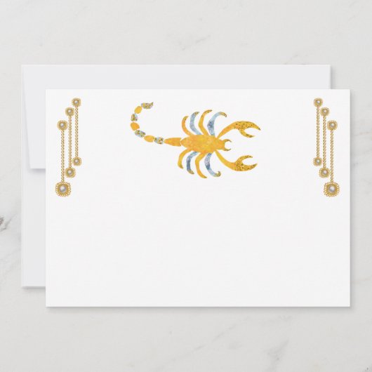 Pearl & Gold Jewels met Scorpio Zodiac Sign Notitiekaartje (Achterkant)