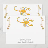 Pearl & Gold Jewels met Scorpio Zodiac Sign Notitiekaartje (Voorkant / Achterkant)