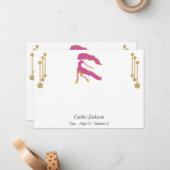 Pearl & Gold Jewels met virgo Zodiac Sign Notitiekaartje (Voorkant / Achterkant in situ)