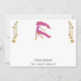 Pearl & Gold Jewels met virgo Zodiac Sign Notitiekaartje