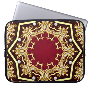 Pearl Gold Lijst illustratie achtergrond Laptop Sleeve
