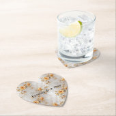 Pearl Gold Rozen Bruiloft Kartonnen Onderzetters (Insitu)