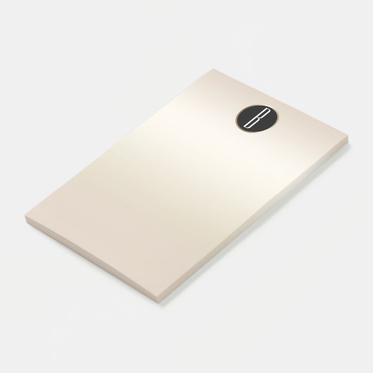 Pearl Gold Shimmer Glam Kraft Rustige Monogram Post-it® Notes (Schuin)